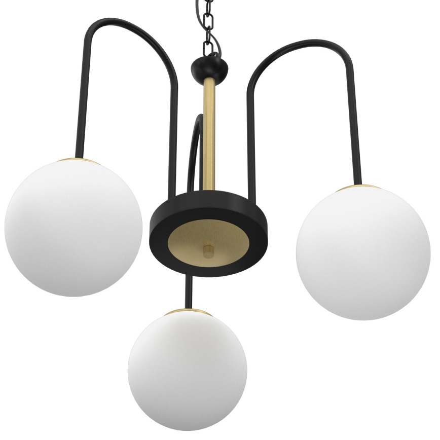 Luster na lancu CAMBRIDGE 3xE14/60W/230V crno/mesing