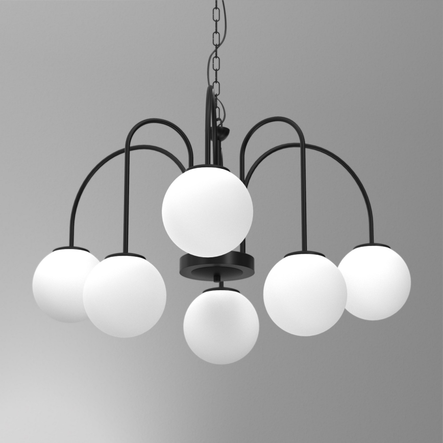 Luster na lancu CAMBRIDGE 6xE14/60W/230V crno
