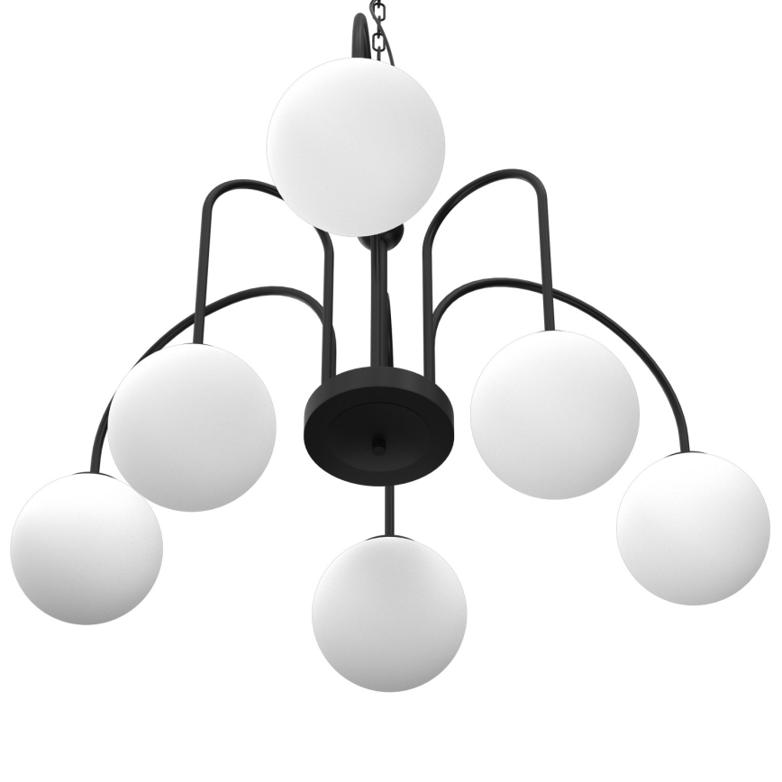 Luster na lancu CAMBRIDGE 6xE14/60W/230V crno