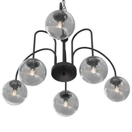 Luster na lancu CAMBRIDGE 6xE14/60W/230V crno