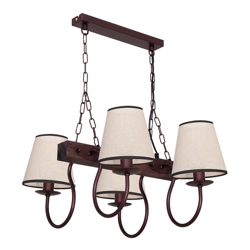Luster na lancu CARIN 4xE14/60W/230V tamno