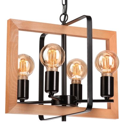 Luster na lancu CEDRIC 4xE27/60W/230V bukva/braon