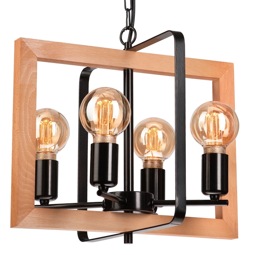 Luster na lancu CEDRIC 4xE27/60W/230V bukva/braon