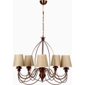 Luster na lancu CLASSIC 5xE14/40W/230V bronza/bež