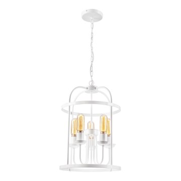 Luster na lancu CONSTANTINE 5xE27/60W/230V bela