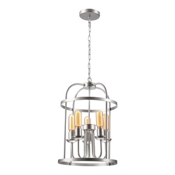 Luster na lancu CONSTANTINE 5xE27/60W/230V mat hrom