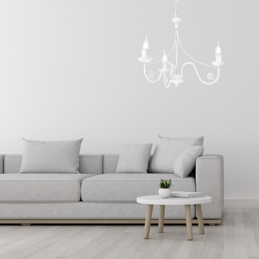 Luster na lancu DONATO 3xE14/40W/230V bela