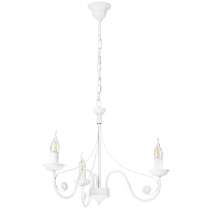 Luster na lancu DONATO 3xE14/40W/230V bela