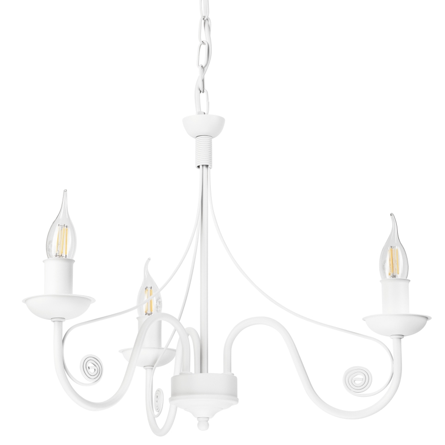 Luster na lancu DONATO 3xE14/40W/230V bela
