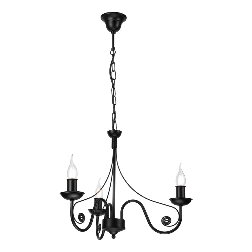 Luster na lancu DONATO 3xE14/40W/230V crno