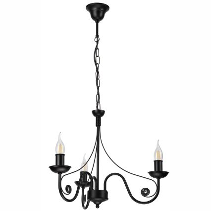 Luster na lancu DONATO 3xE14/40W/230V crno