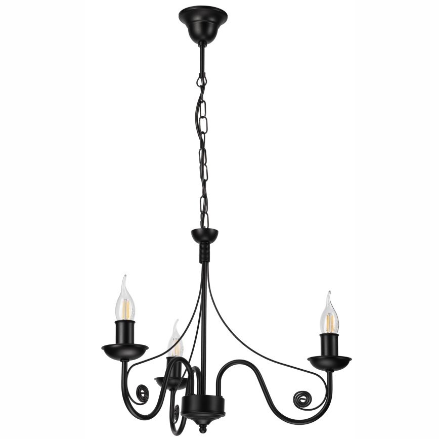 Luster na lancu DONATO 3xE14/40W/230V crno