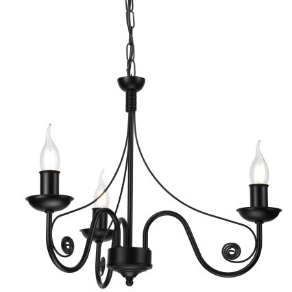Luster na lancu DONATO 3xE14/40W/230V crno