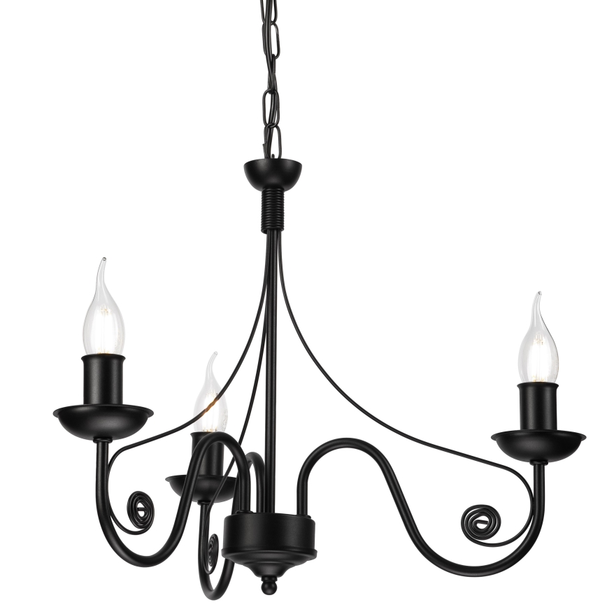 Luster na lancu DONATO 3xE14/40W/230V crno