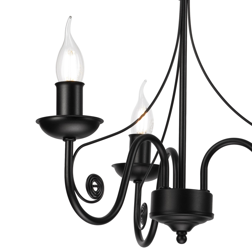 Luster na lancu DONATO 3xE14/40W/230V crno