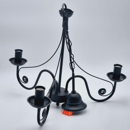 Luster na lancu DONATO 3xE14/40W/230V crno