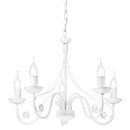 Luster na lancu DONATO 5xE14/40W/230V bela