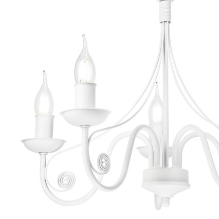 Luster na lancu DONATO 5xE14/40W/230V bela