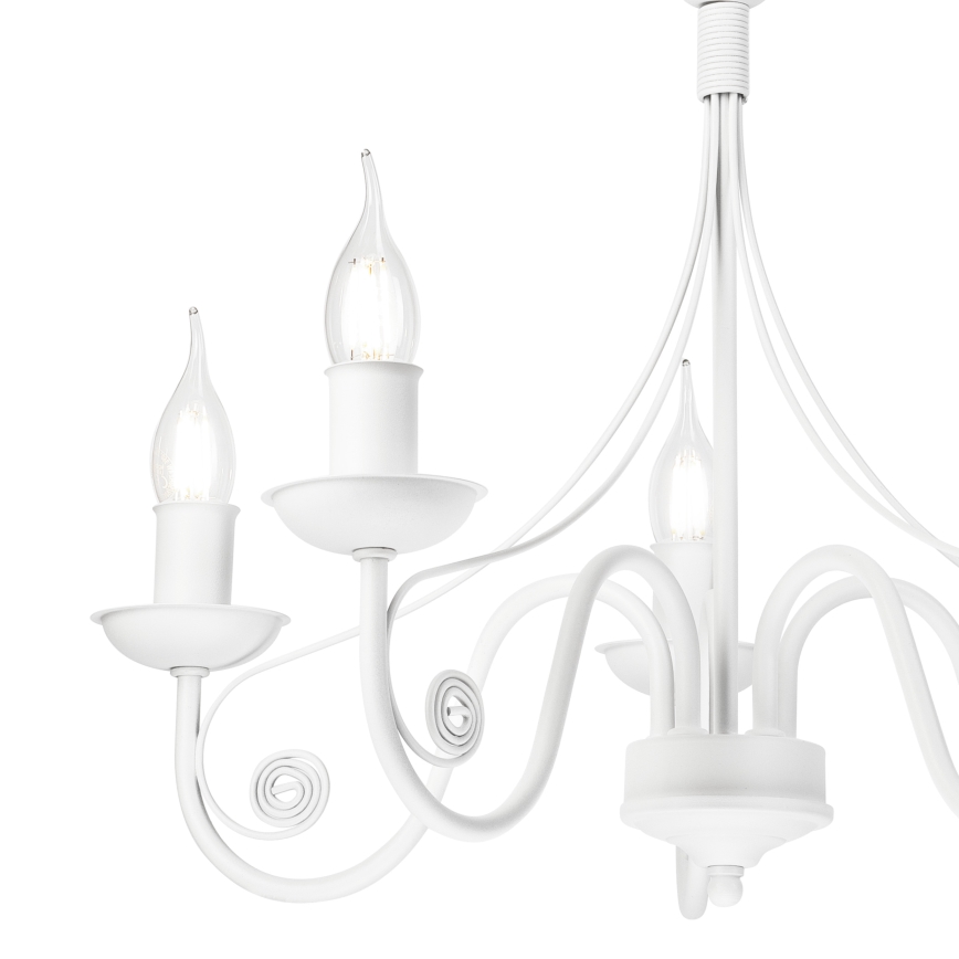 Luster na lancu DONATO 5xE14/40W/230V bela