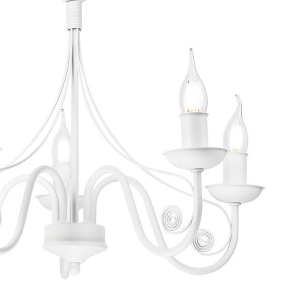 Luster na lancu DONATO 5xE14/40W/230V bela