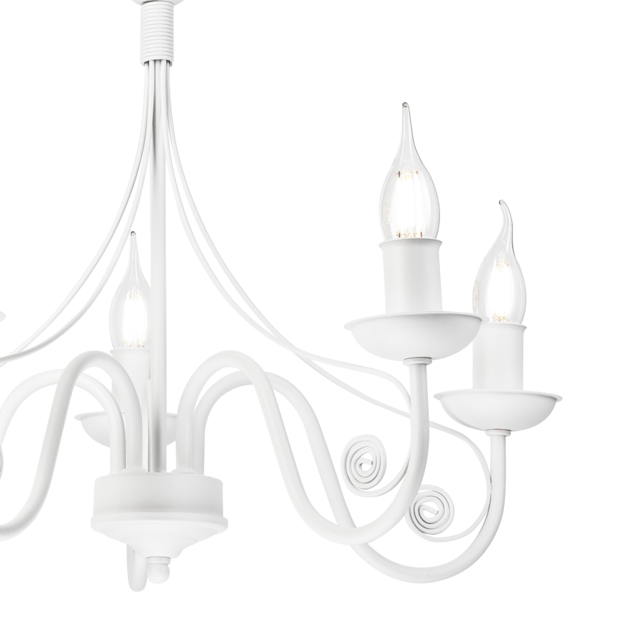 Luster na lancu DONATO 5xE14/40W/230V bela