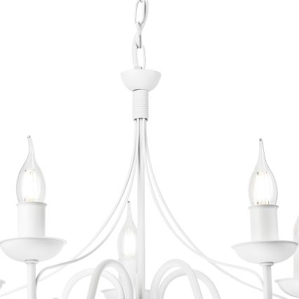 Luster na lancu DONATO 5xE14/40W/230V bela