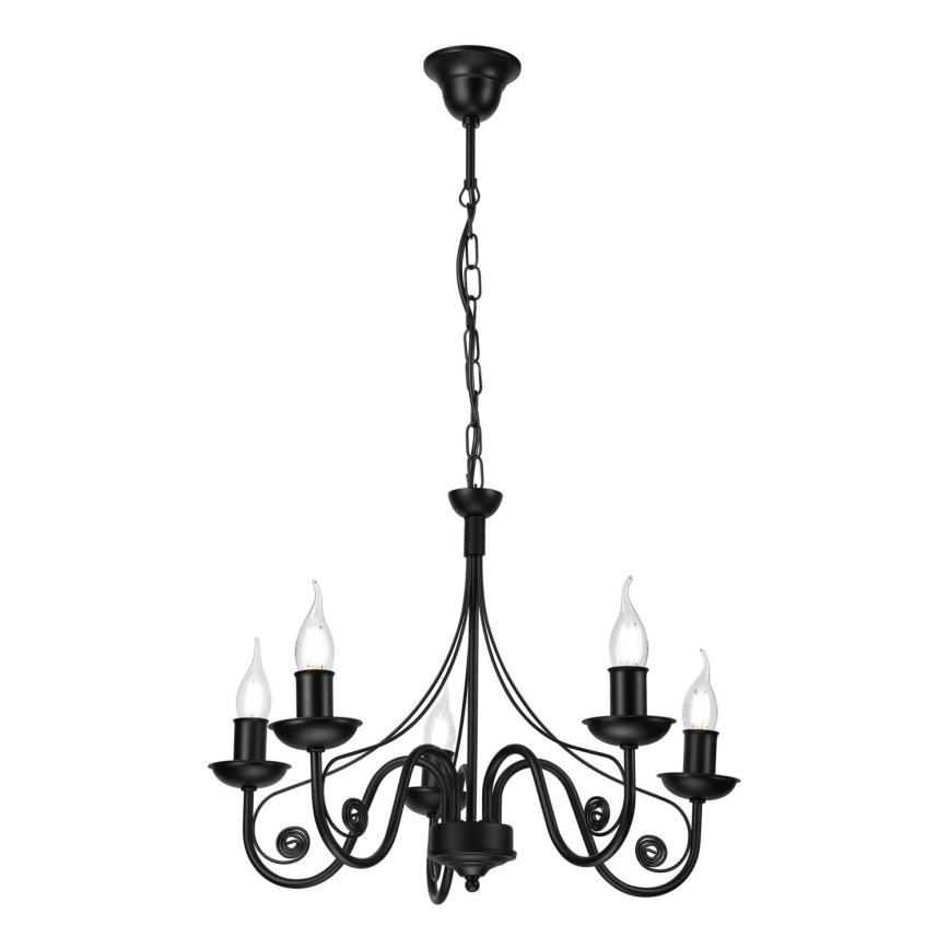 Luster na lancu DONATO 5xE14/40W/230V crno