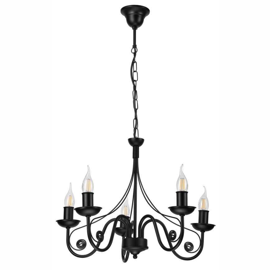 Luster na lancu DONATO 5xE14/40W/230V crno