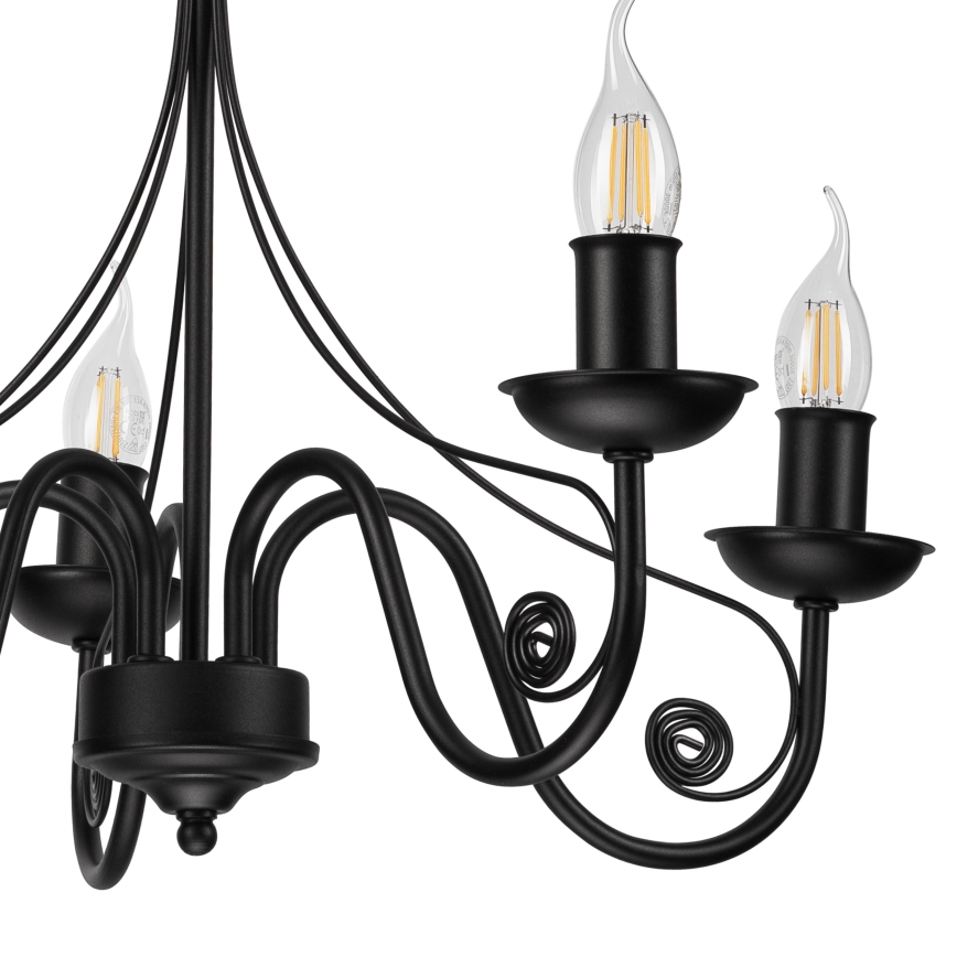 Luster na lancu DONATO 5xE14/40W/230V crno