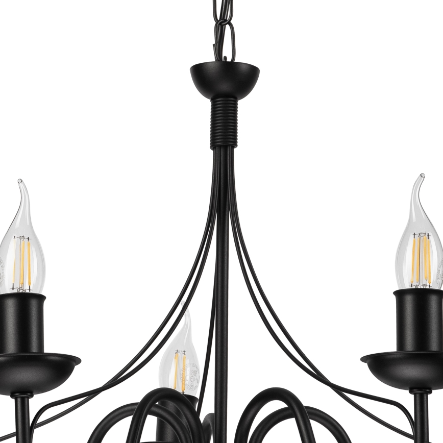 Luster na lancu DONATO 5xE14/40W/230V crno