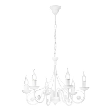Luster na lancu DONATO 6xE14/40W/230V bela