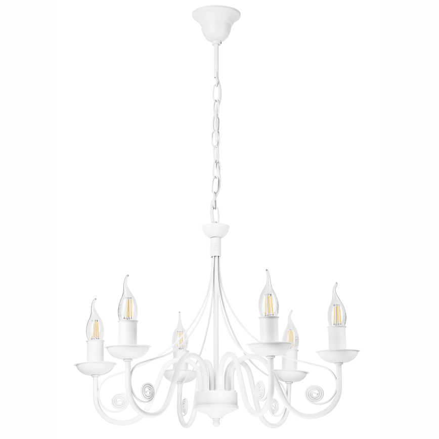Luster na lancu DONATO 6xE14/40W/230V bela