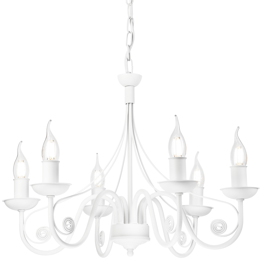 Luster na lancu DONATO 6xE14/40W/230V bela