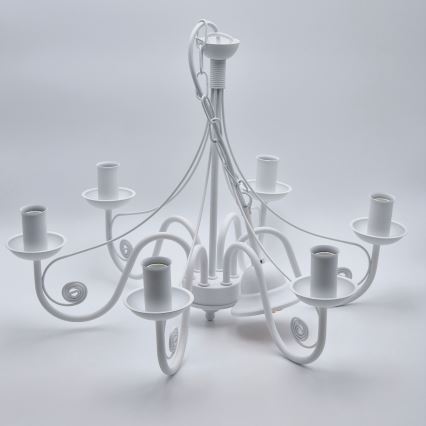 Luster na lancu DONATO 6xE14/40W/230V bela
