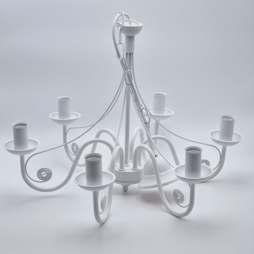 Luster na lancu DONATO 6xE14/40W/230V bela