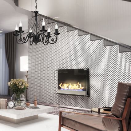 Luster na lancu DONATO 6xE14/40W/230V crna