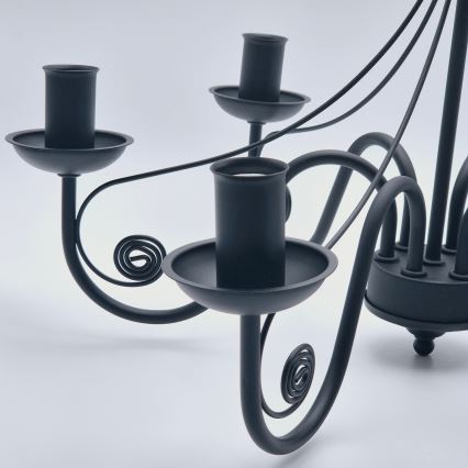 Luster na lancu DONATO 6xE14/40W/230V crna