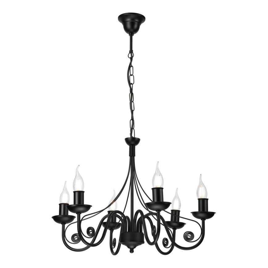 Luster na lancu DONATO 6xE14/40W/230V crno