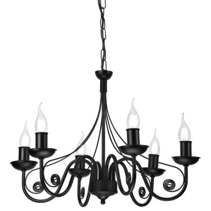 Luster na lancu DONATO 6xE14/40W/230V crno