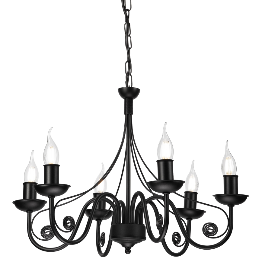 Luster na lancu DONATO 6xE14/40W/230V crno