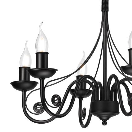 Luster na lancu DONATO 6xE14/40W/230V crno