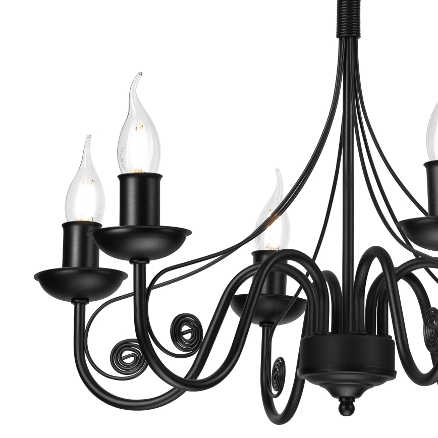 Luster na lancu DONATO 6xE14/40W/230V crno