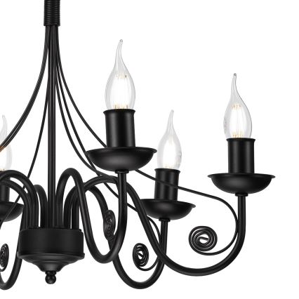Luster na lancu DONATO 6xE14/40W/230V crno