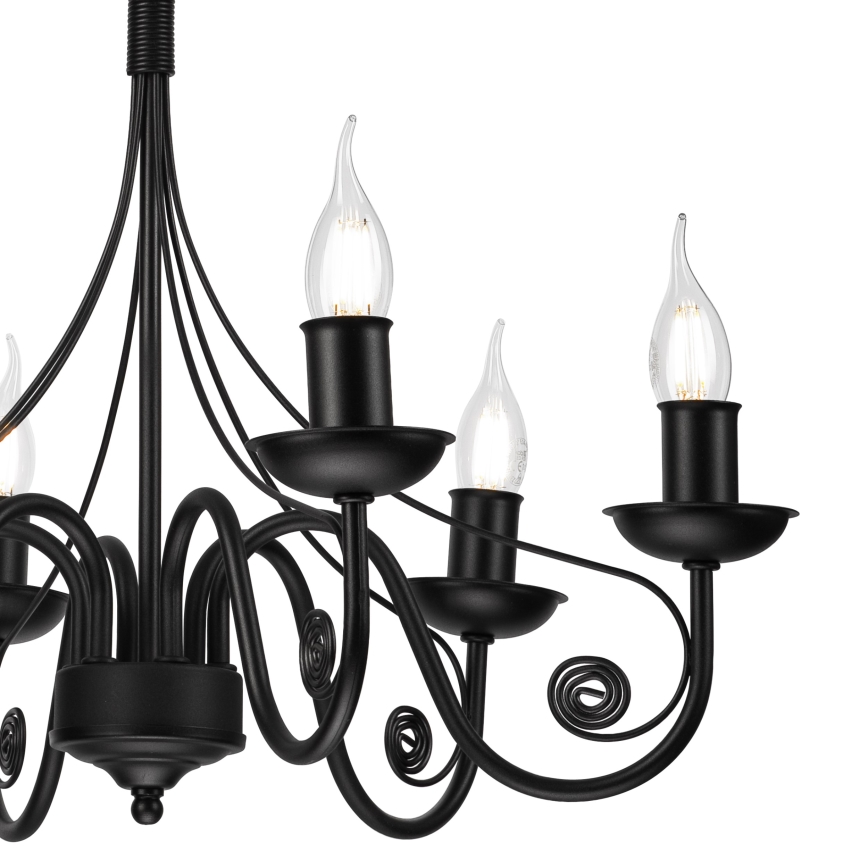 Luster na lancu DONATO 6xE14/40W/230V crno