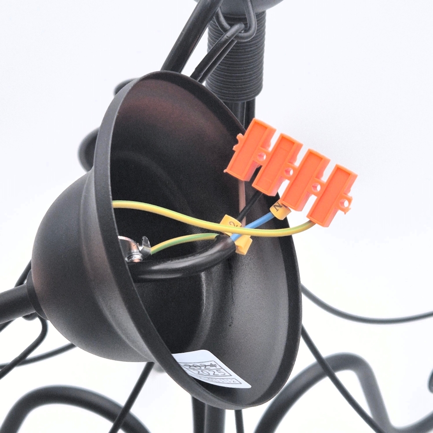 Luster na lancu DONATO 6xE14/40W/230V crno