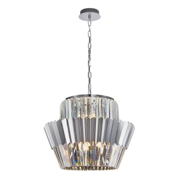 Luster na lancu DONNA 12xE14/40W/230V, prečnik 55 cm, mat hrom
