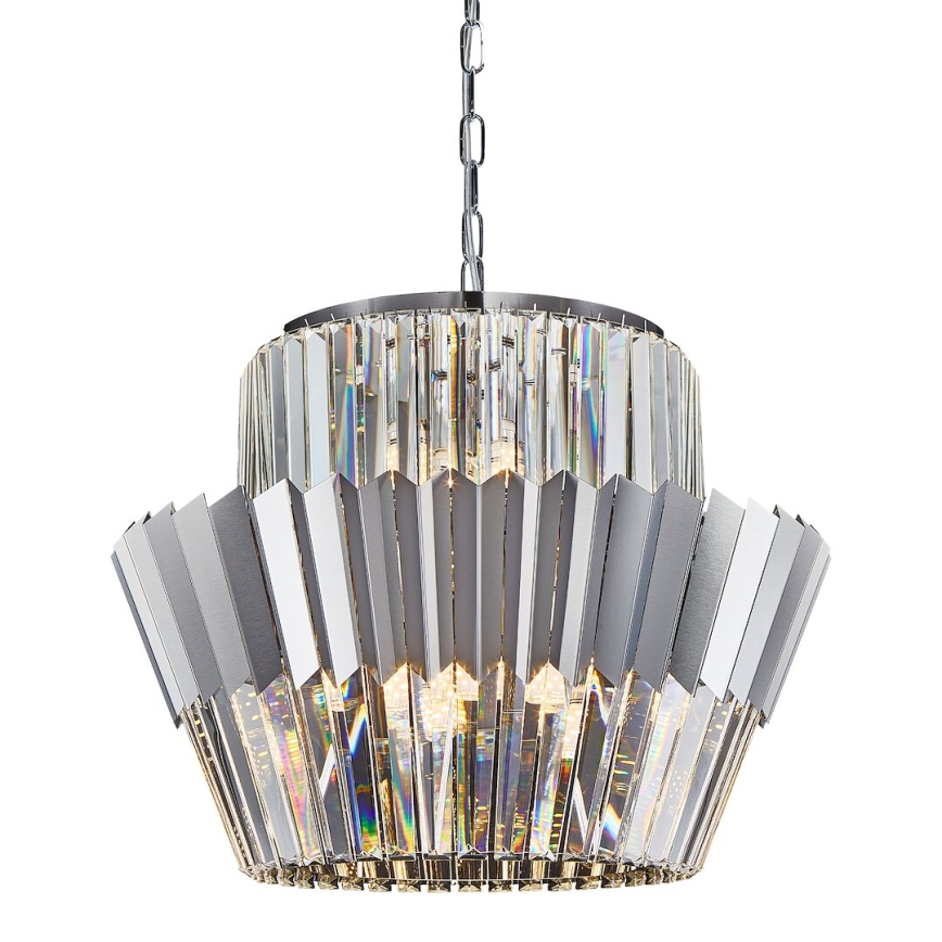 Luster na lancu DONNA 12xE14/40W/230V, prečnik 55 cm, mat hrom