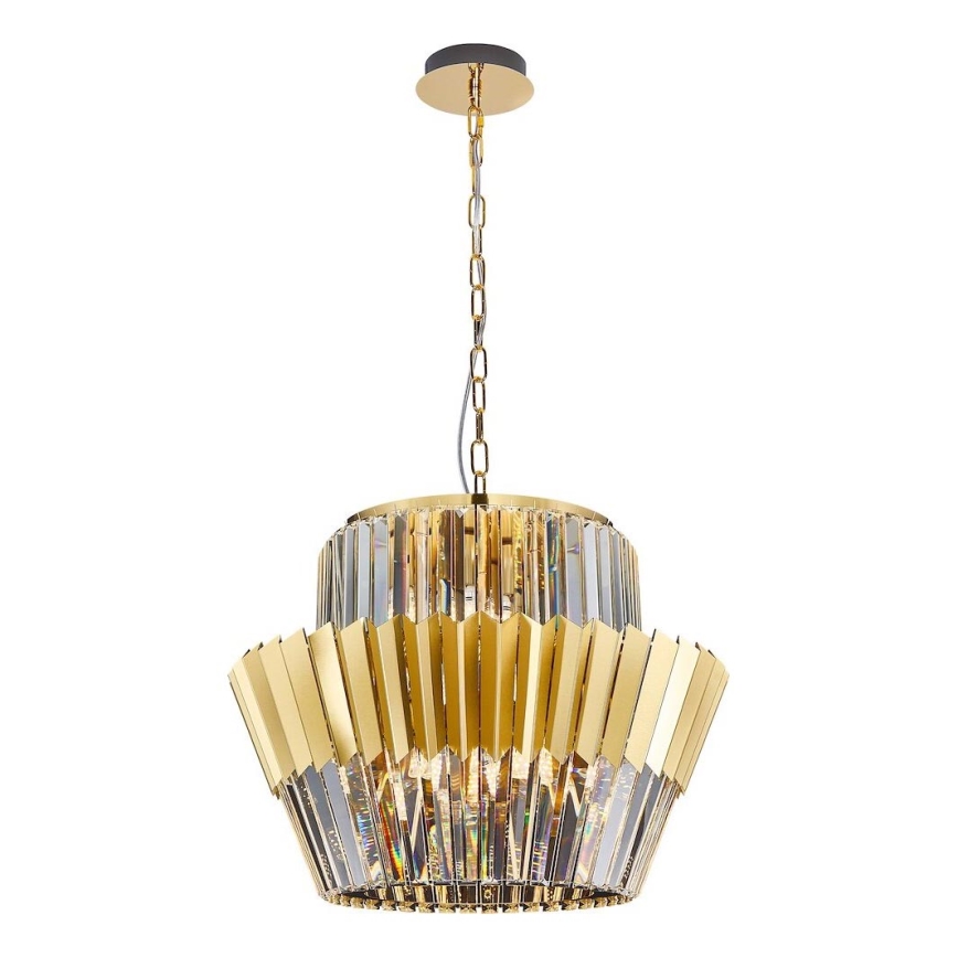 Luster na lancu DONNA 12xE14/40W/230V prečnik 55 cm zlatni