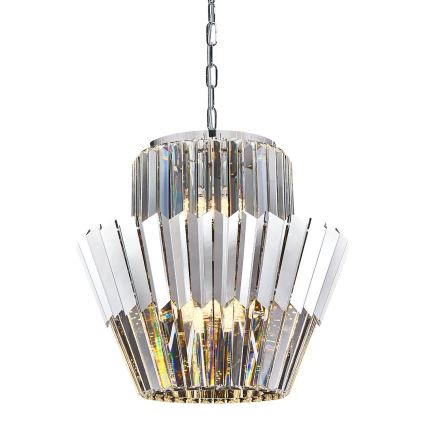 Luster na lancu DONNA 9xE14/40W/230V, prečnik 45 cm, mat hrom