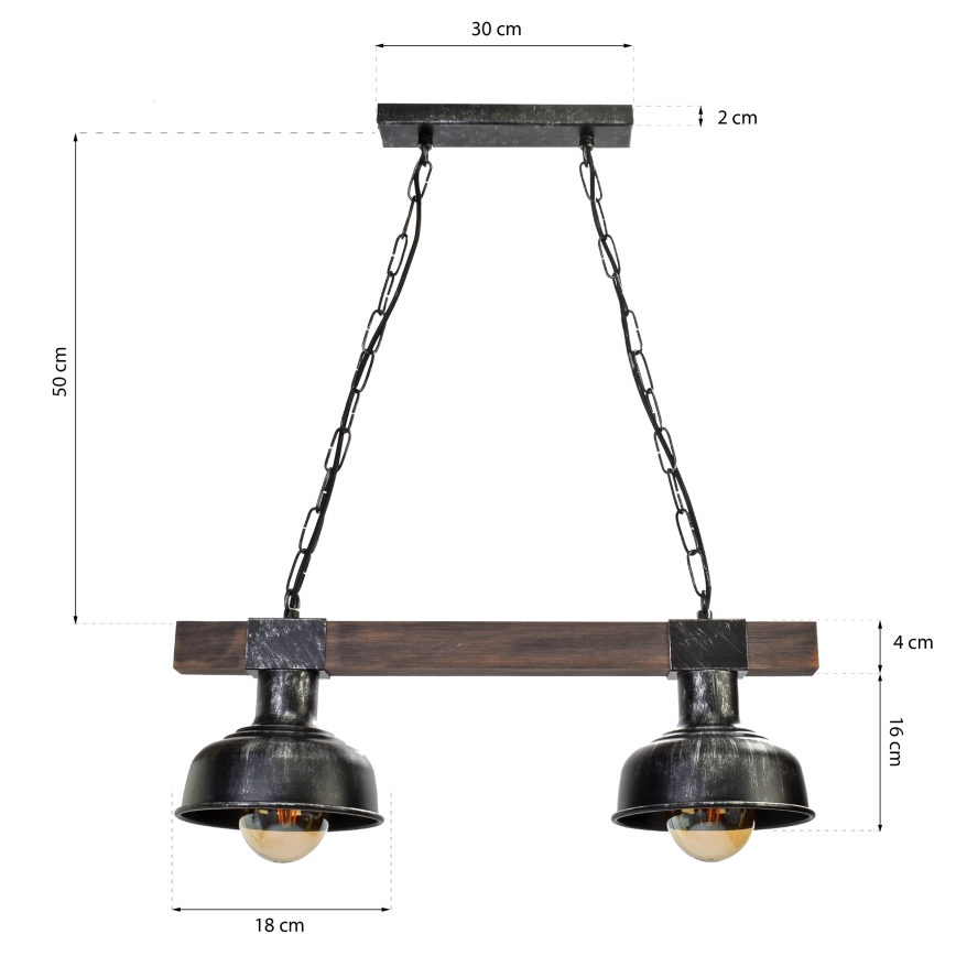 Luster na lancu FARO 2xE27/60W/230V